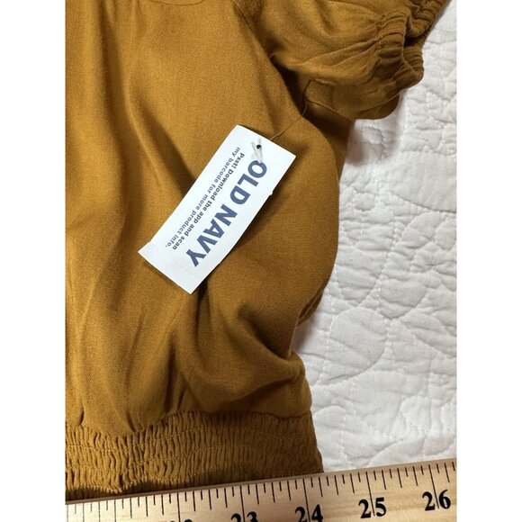 NWT Old Navy Womens Smocked Waist Dress Plus Size 4X Mustard/Chaparral Lined - Picture 4 of 10